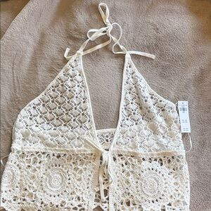 NWT Hollister Crochet Halter Top